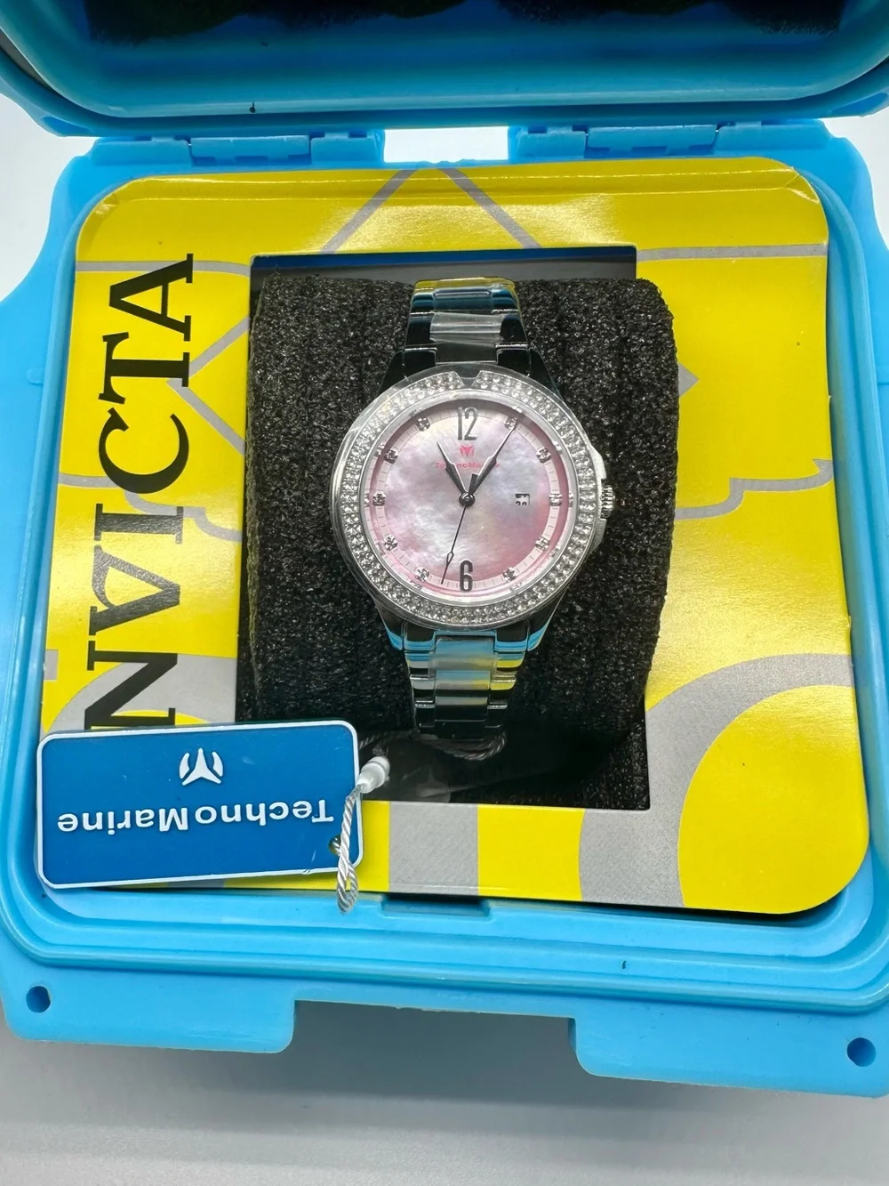 NEW Technomarine Luna Tides Steel Watch Pink Mother of Pearl Dial 33mm TM-826013